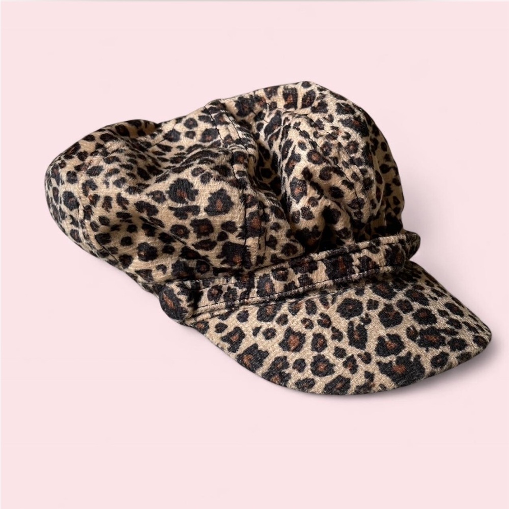 Y2K Vintage Cheetah Print Newsboy Hat